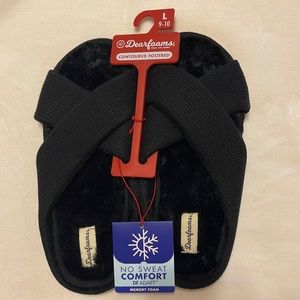 Dearfoams Slippers NWT Black Sz 9-10 Large